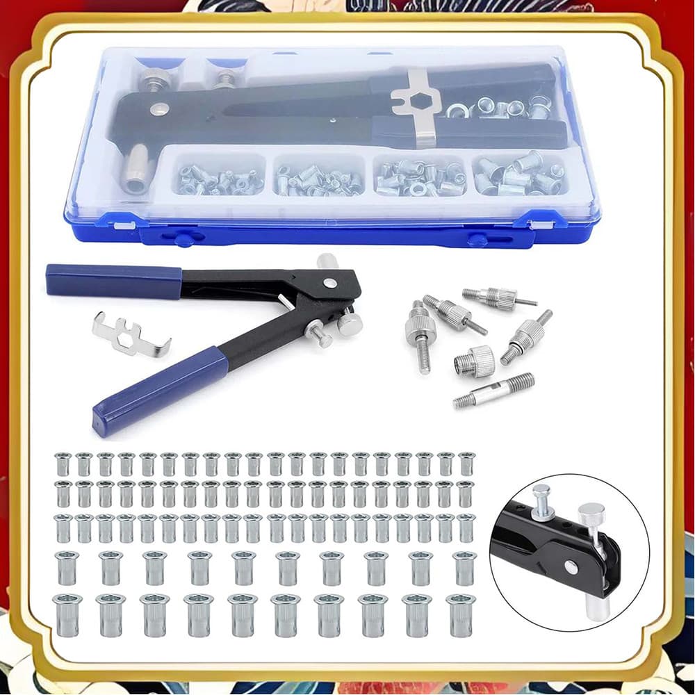 Combinação multifuncional de acessórios para pistola de porca de tração, conjunto de 86 peças, ferramenta de porca de re