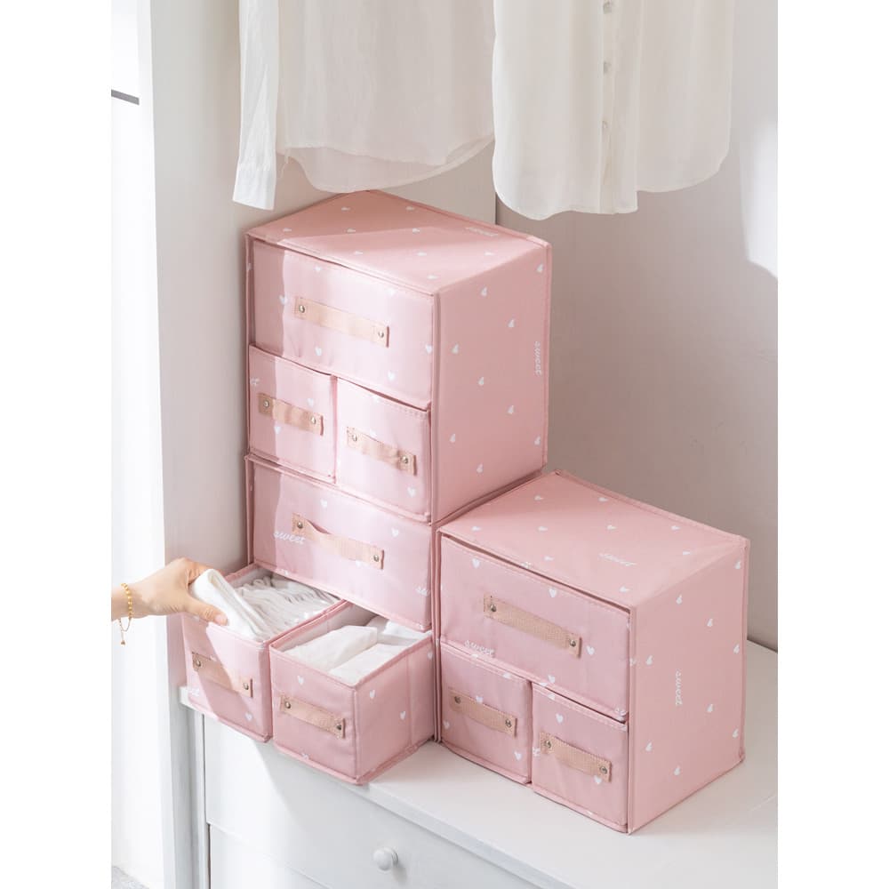 Tipo gaveta caixa de armazenamento de roupas amor tecido caixa de armazenamento guarda-roupa organizador caixa de armaze