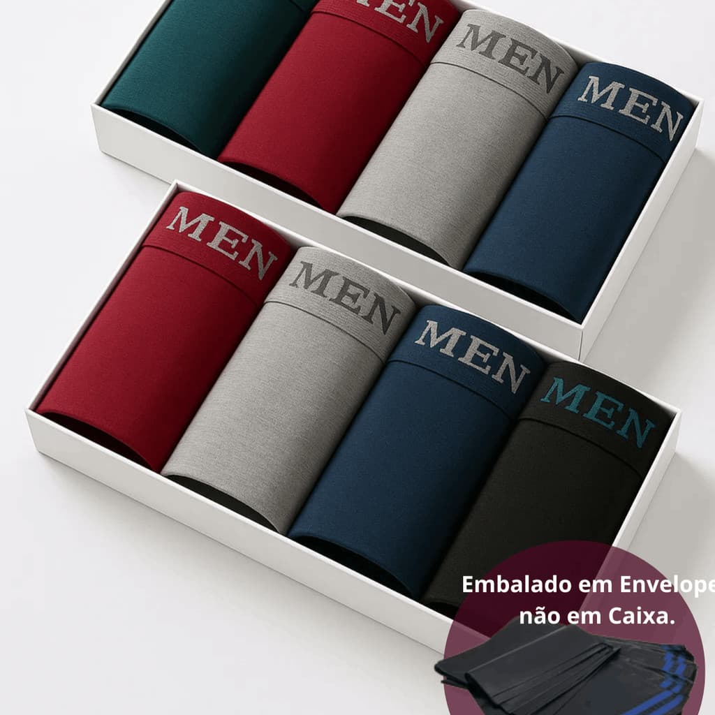 KIT 10 ou 4 Cuecas Masculinas Sem Costura – Conforto, Elasticidade e Alta Respiração