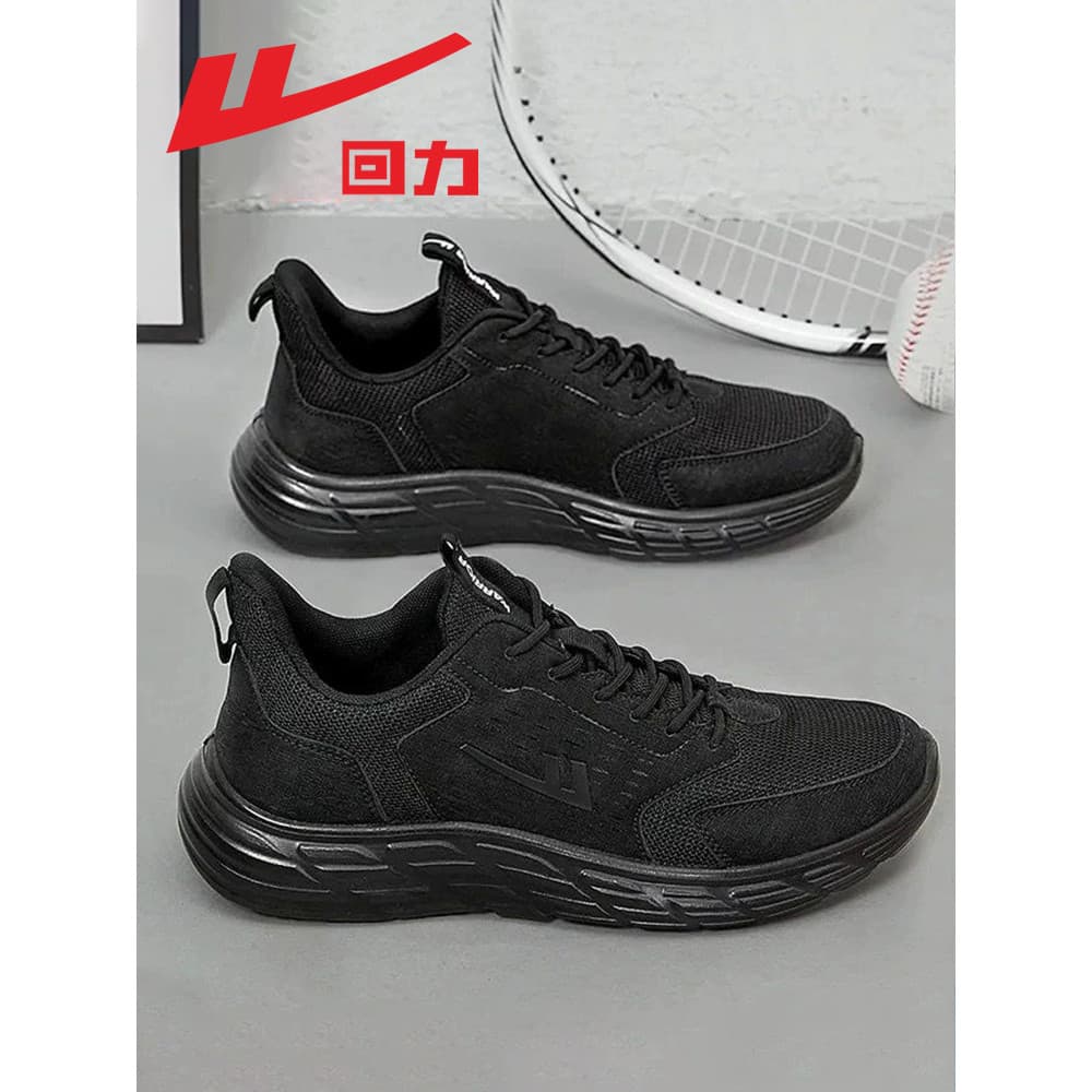Puxar para trás sapatos masculinos preto sapatos esportivos 2025 primavera outono novo estilo masculino leve sola macia