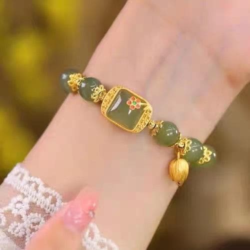 Novo cubo chinês doces lótus frisado pulseira feminina luz luxo nicho Design requintado namoradas pulseira contas de tra