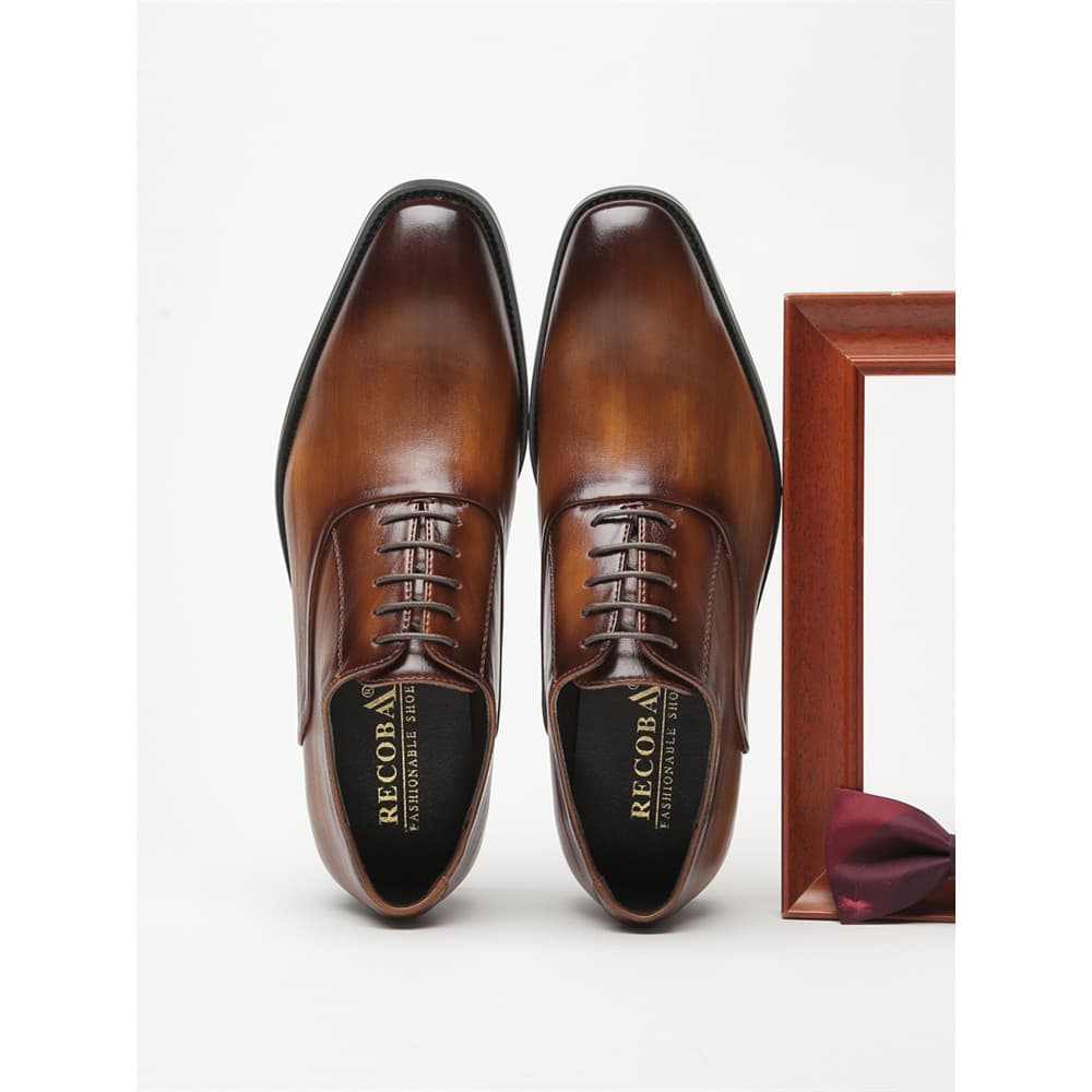 2026 novo estilo apontou Toe britânico simples negócios Formal sapatos de couro masculino rendas Casual cavalheiro escri
