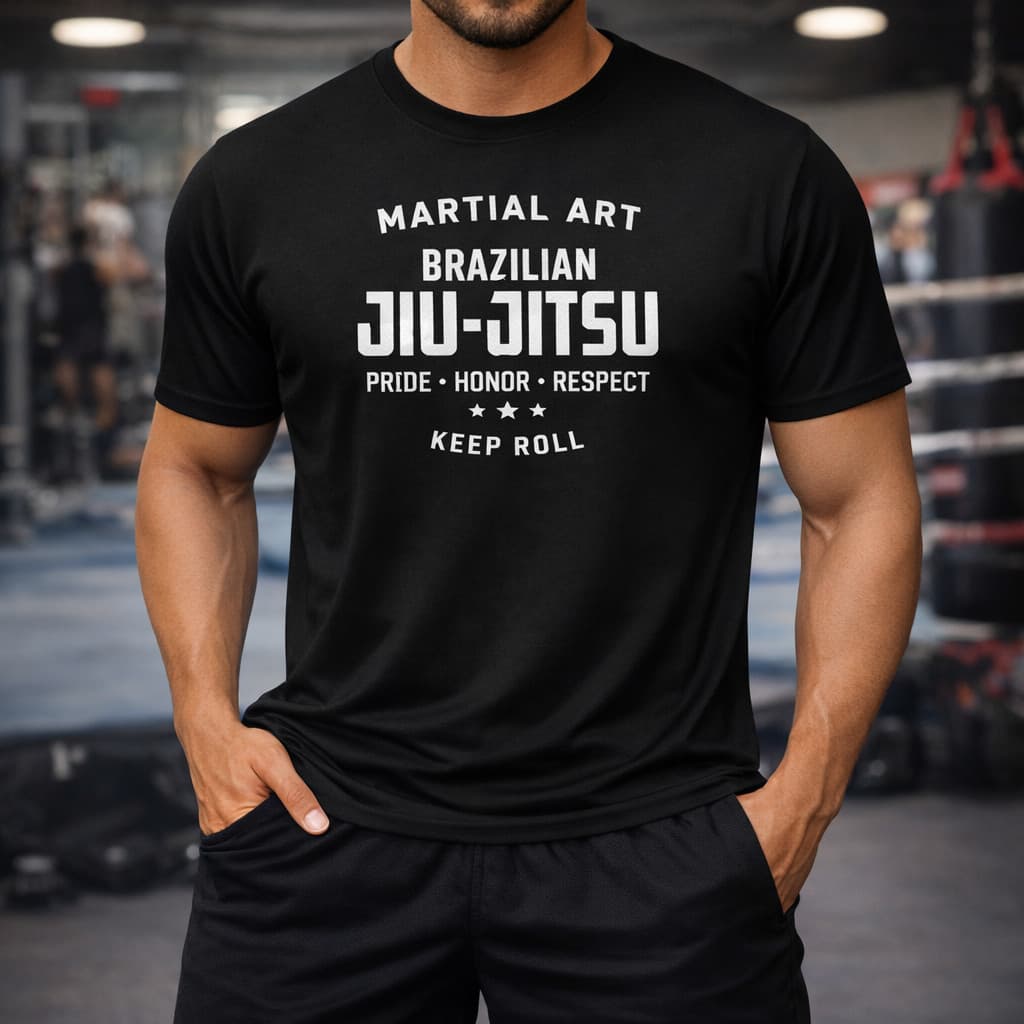 Camiseta Esportiva Dry Fit Estampada Bjj Jiu Jitsu Masculina
