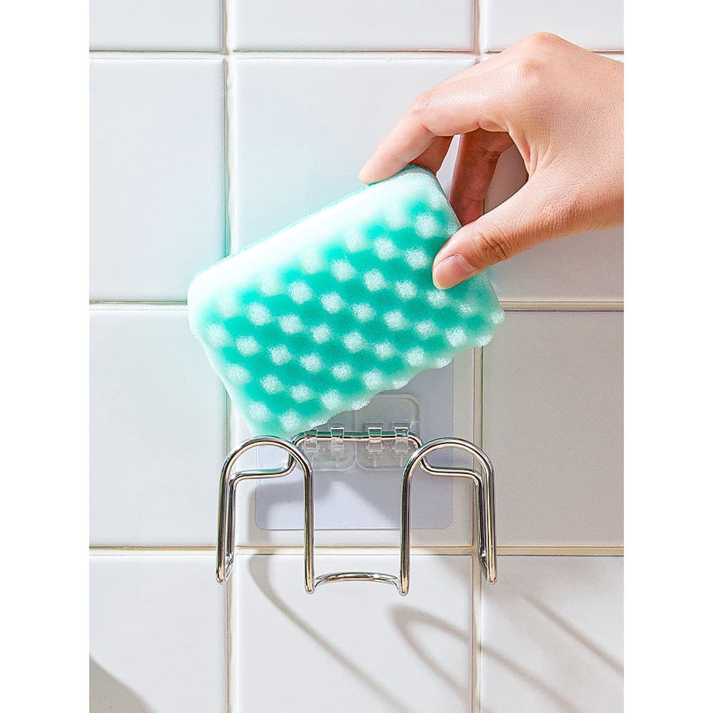 Esponja de aço inoxidável rolha de água rack perfuração-livre pia capa pia bola de aço dreno rack pia