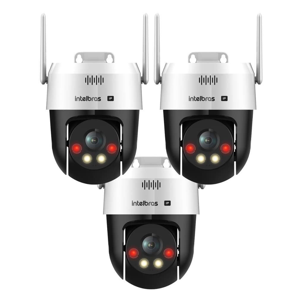 Kit Intelbras 3 Câmeras Vipw 1300 Mini SD IP Speed dome WI-FI