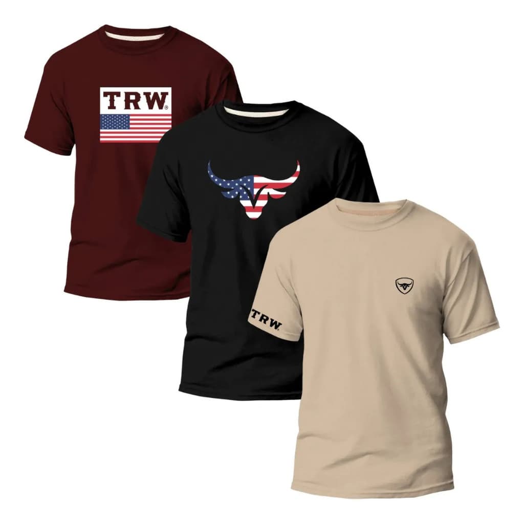 Kit 3 Camisetas Masculina Country Rodeio Texas Variáveis