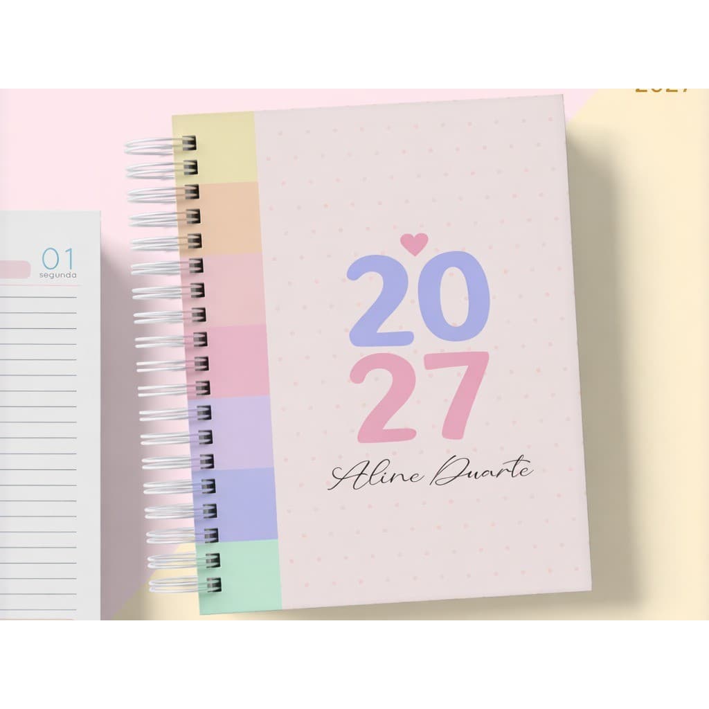 20 unidades Agenda 2027 Personalizada - Capa dura coleção Candy