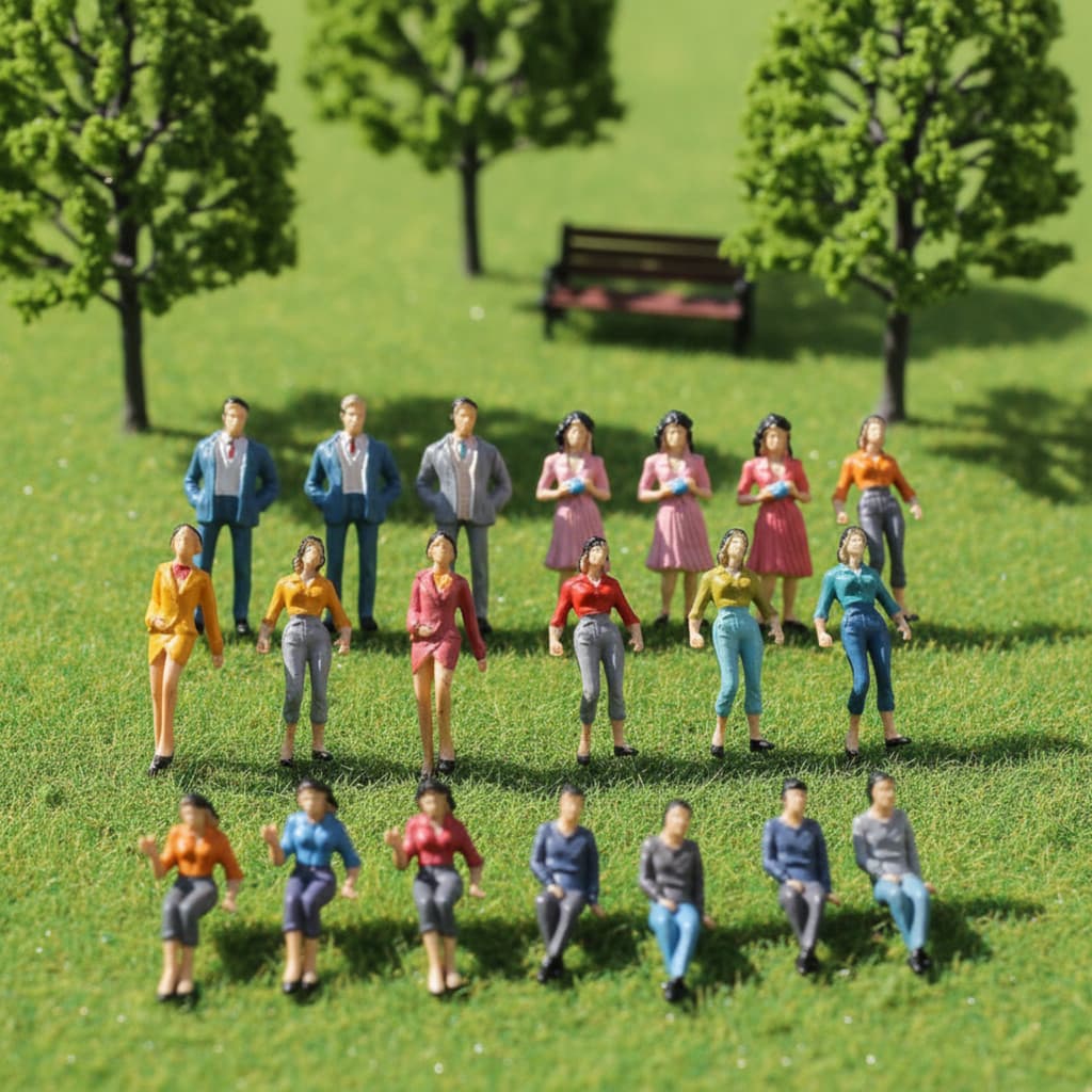 [Szxmkj2] 20Pcs Figuras De Pessoas Em Miniatura Modelo De Trem Diorama Edifício Cênico , 1 : 25 O