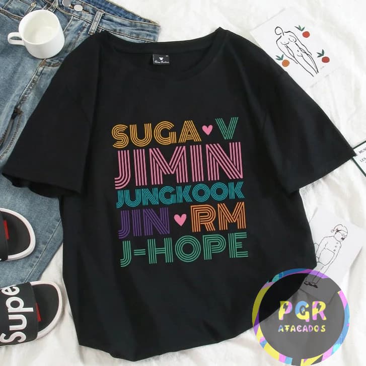 Camiseta 100% Algodão Jungkook Jim Hope Army Unissex Envio Rapido (P-M-G-GG-PLUS SIZE)