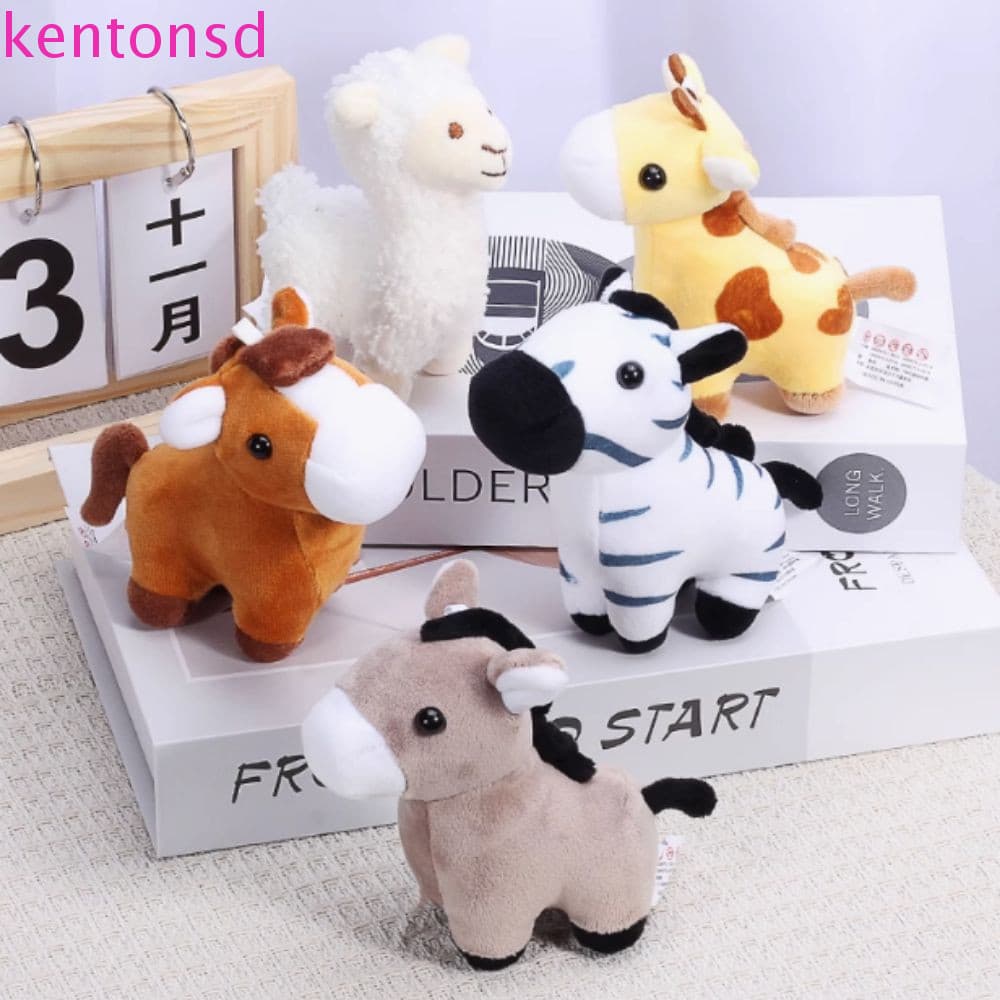 Chaveiro de Pelúcia de Cavalo com Pingente de Girafa KENTONSD Pequeno Animal de Desenho Animado Boneca de Burro RSWP