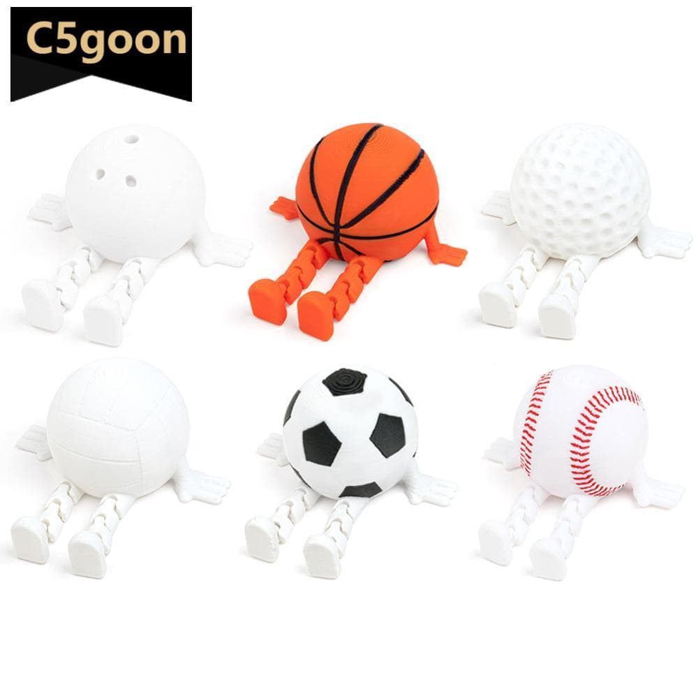 C5GOON 3D Impresso Bolas Estatuário Brinquedo Futebol Basquete Rugby Golfe Beisebol Vôlei Decoração De Mesa Ornamento