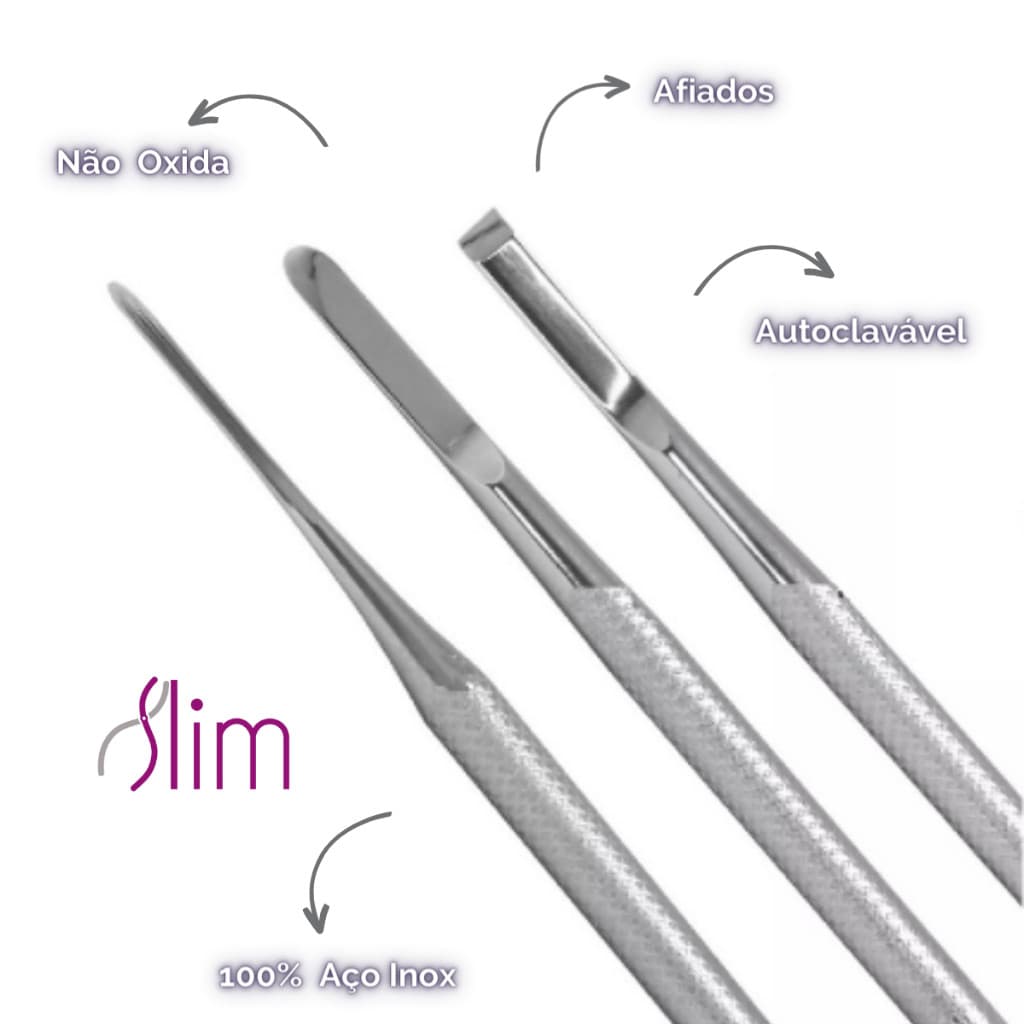 Espátula Slim Podologia - Kit 3pcs - N206, N214 E Formão N254
