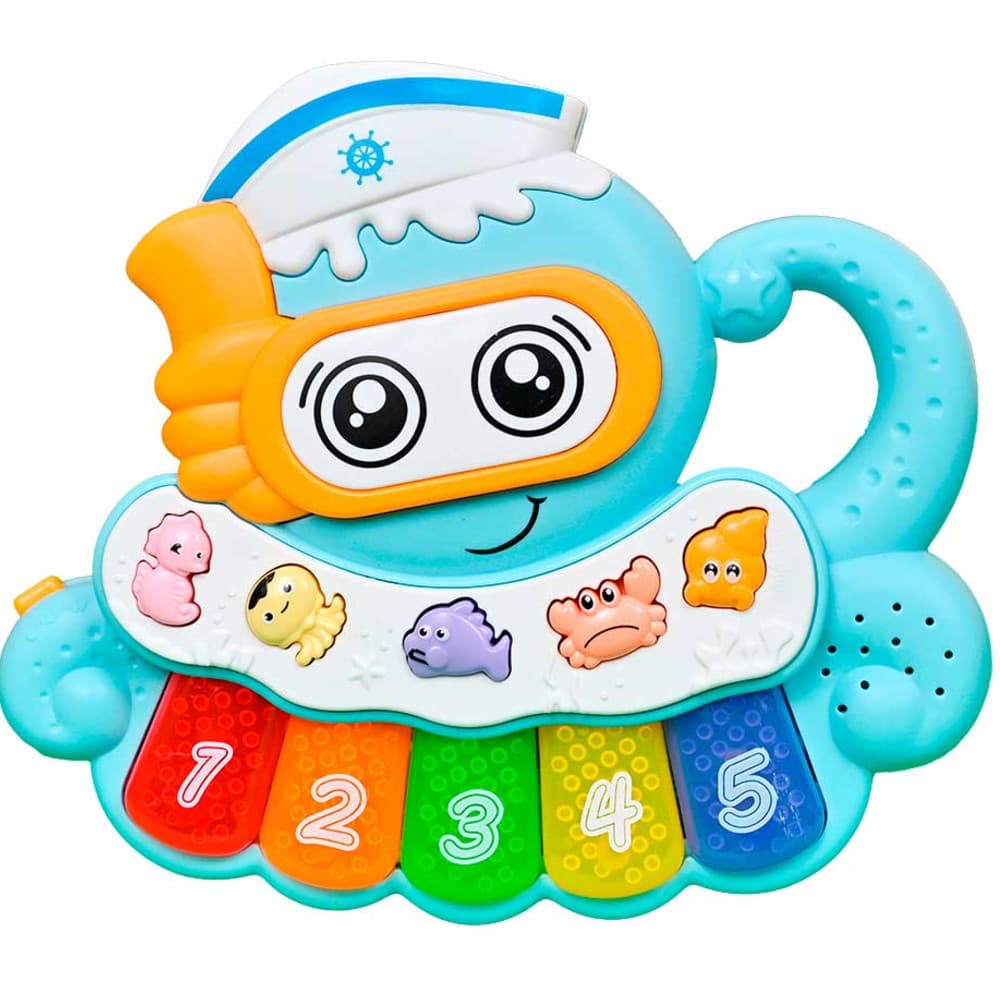 Teclado Piano Musical Pianinho Baby Infantil Animais Som Luz Notas Musicais