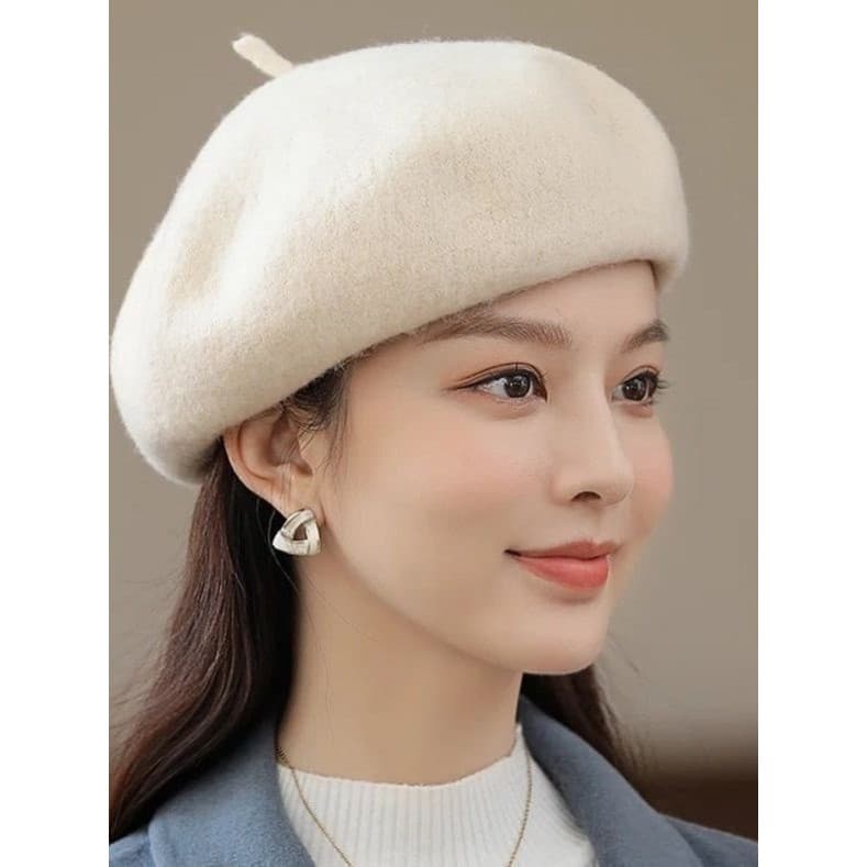 Chapéu de lã boina feminina outono inverno All-Match pintor chapéu boina de lã chapéu superior inverno moda abóbora chap