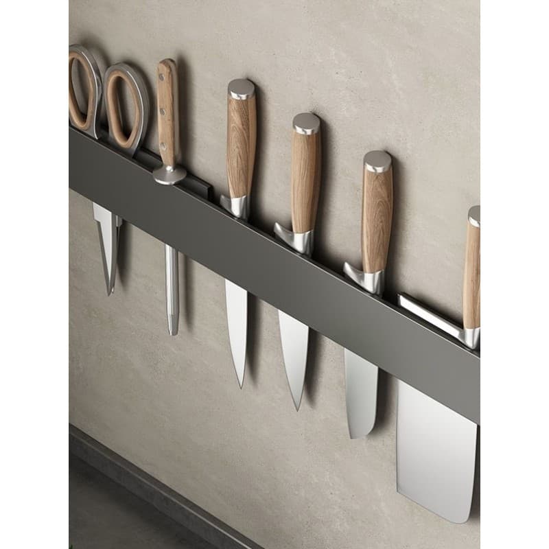 Prateleira para faca de cozinha, aço inoxidável, sem perfuração, suporte para faca de parede, rack de armazenamento de f