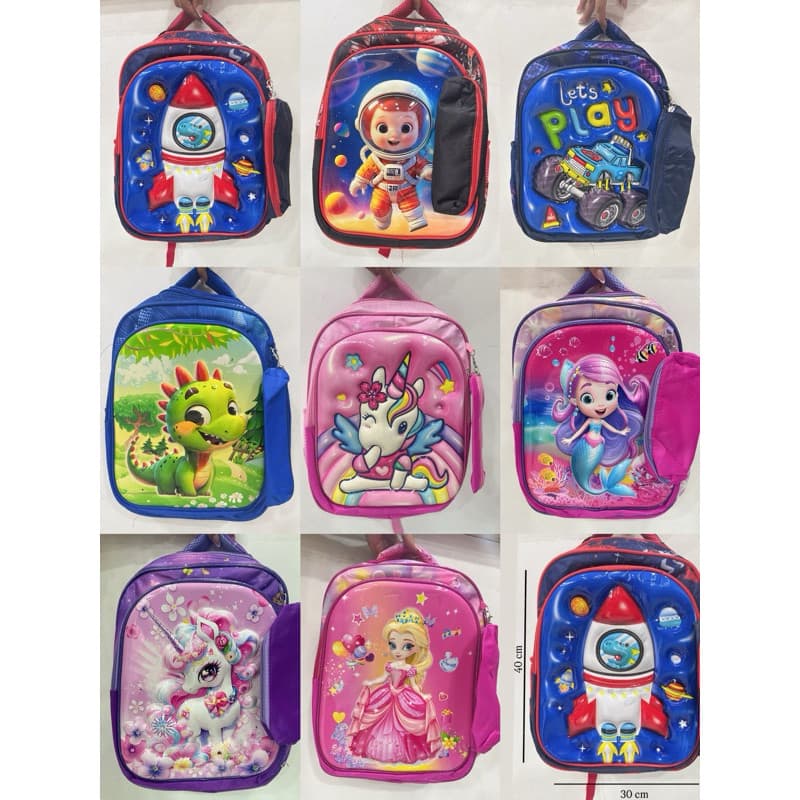 Mochila Escolar 3D Estampado Fosco Infantil Bolsa Menino Grande