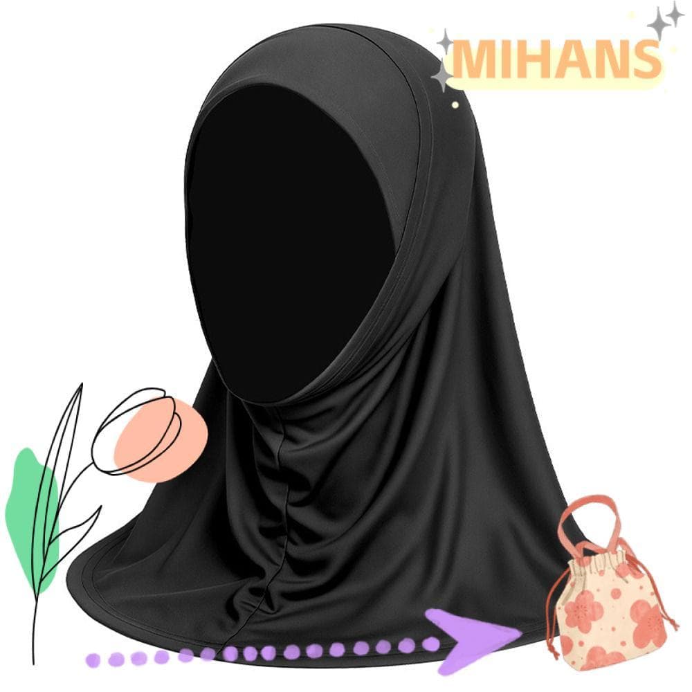 MIHAN Hijab Instantâneo , Lenço Feminino Leve Com Proteção Para Pescoço , Turbantes Instantâneos De Elastano Solar