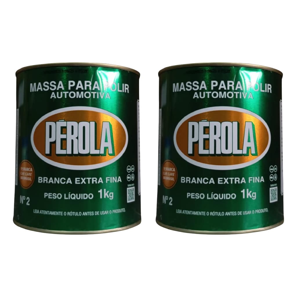 Kit 2 Massa Polir Pérola Nº2 Branca Extra Fina Brilho Corte Suave (2 kg)