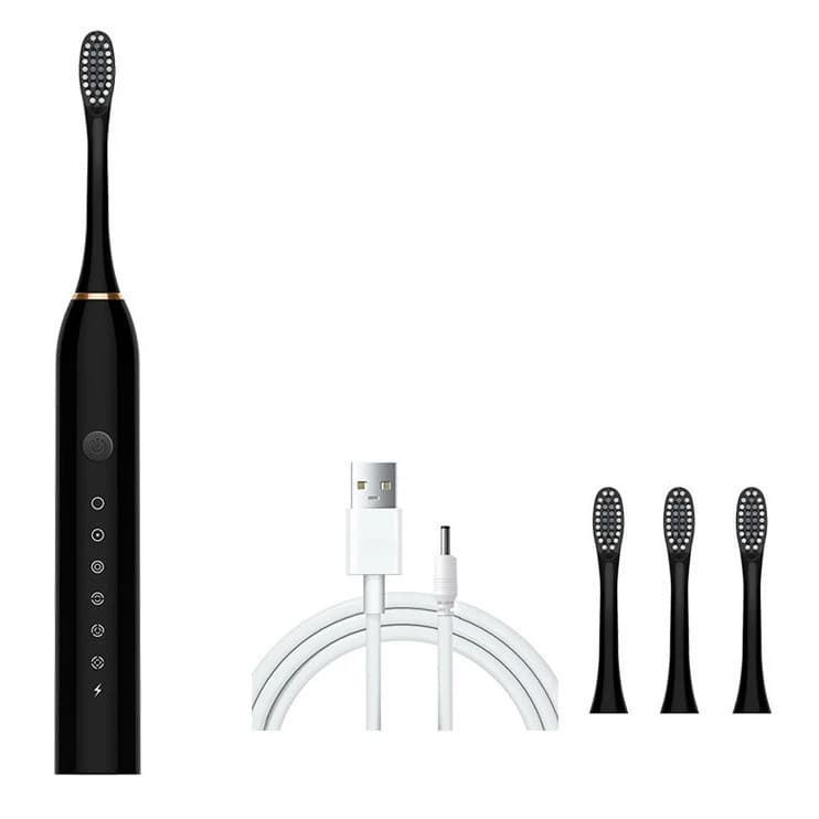 Escova De Dentes Elétrica 4 Cabeças Refil Recarregável USB Mais click