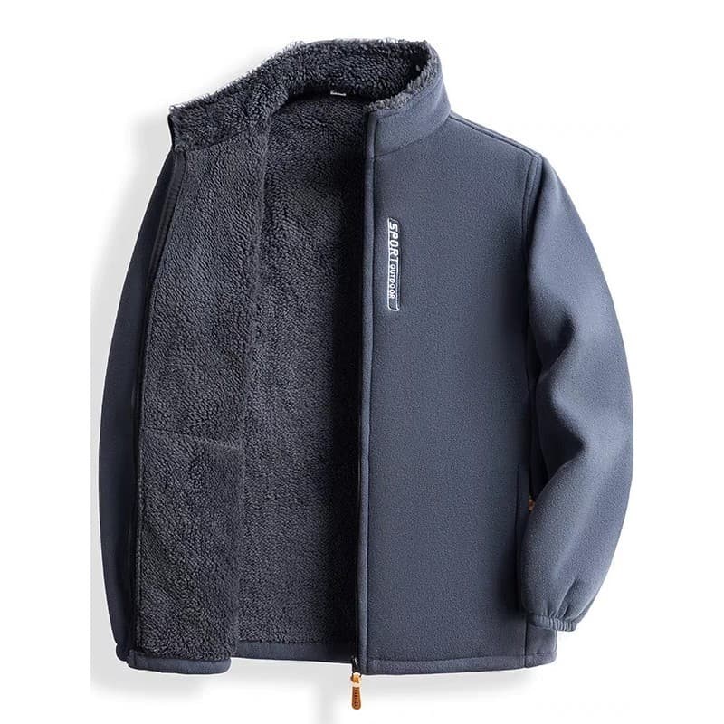 Jaqueta de lã Polar masculina outono inverno novo estilo Cardigan moletom de lã forro de lã de cordeiro espessamento Kee