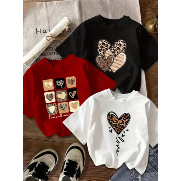 Kit 3 Camiseta Feminina Minimalista Camisa Algodão Premium Estampada Confortavel Dia a Dia Lazer Academia Lançamento