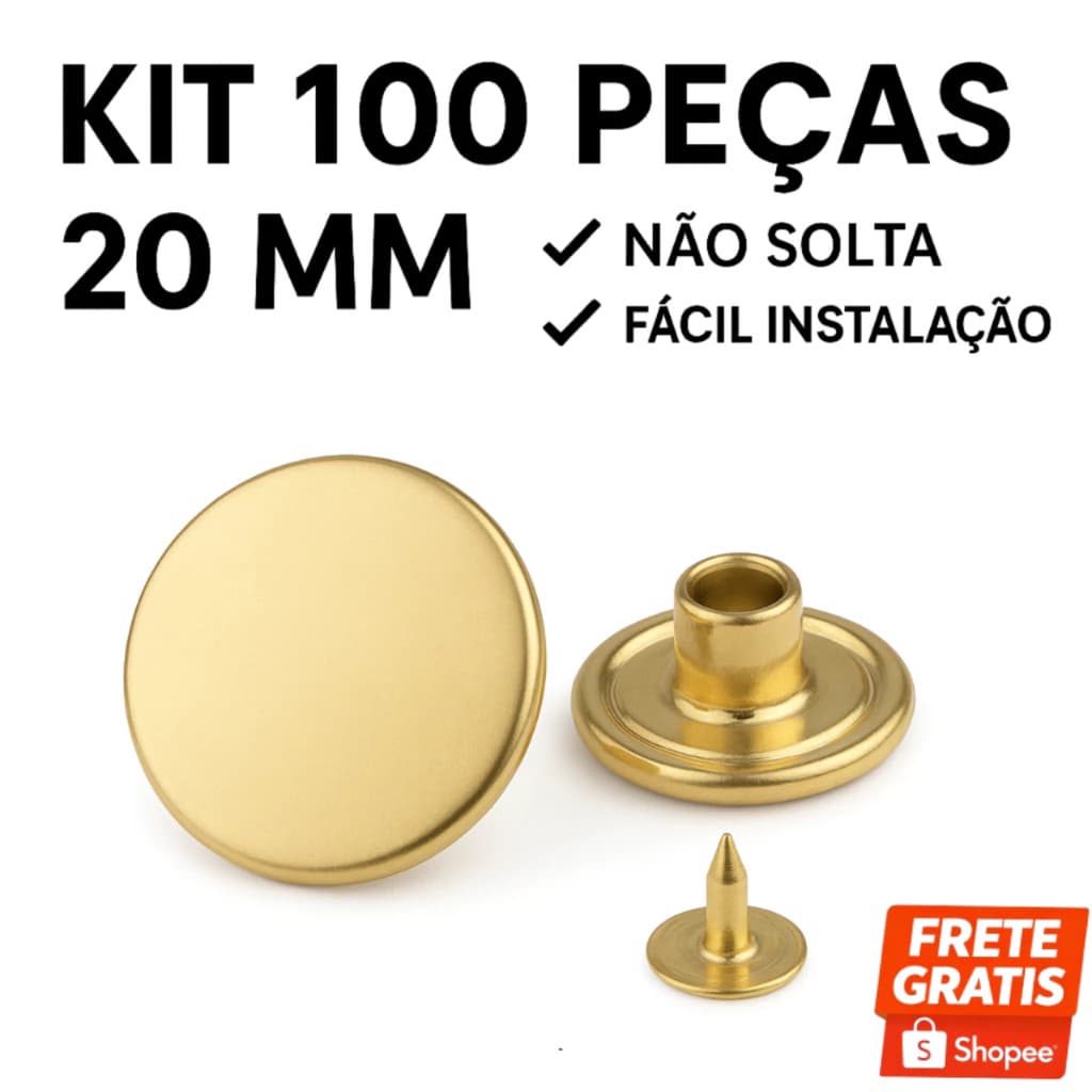 100 Botão Jeans Metálico Reforçado | Rebite para Calça – Reposição Fácil Botao De Calça Jeans