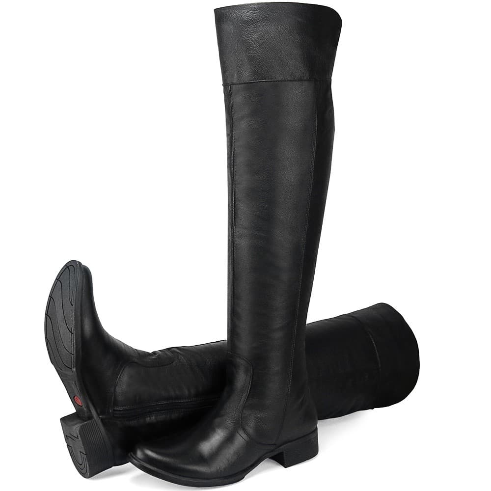 Bota Montaria Feminina Over-the-knee 100% Couro Legitimo Cano Longo Confortável Frio Rodeio