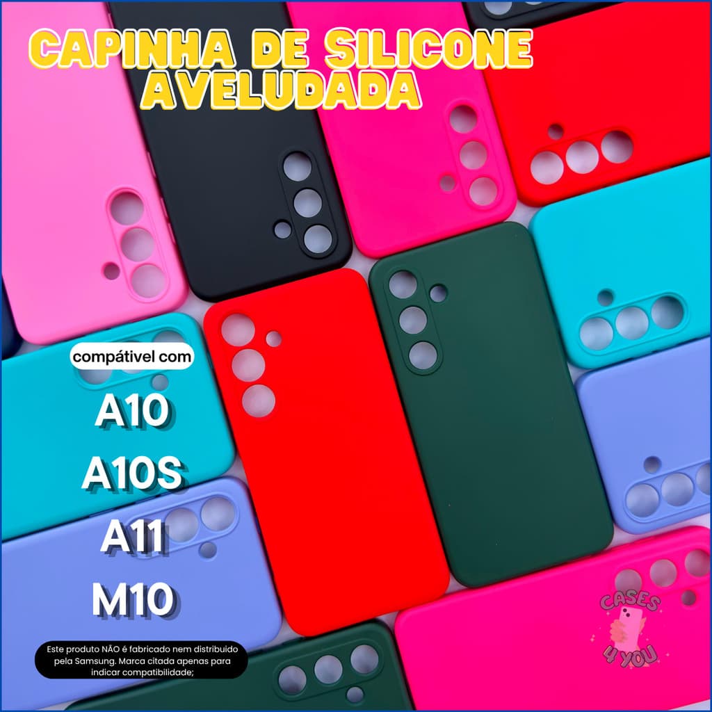 Case Capa Capinha Compatível com Samsung Galaxy A10 A10s A11 M10 Aveludada Protetora