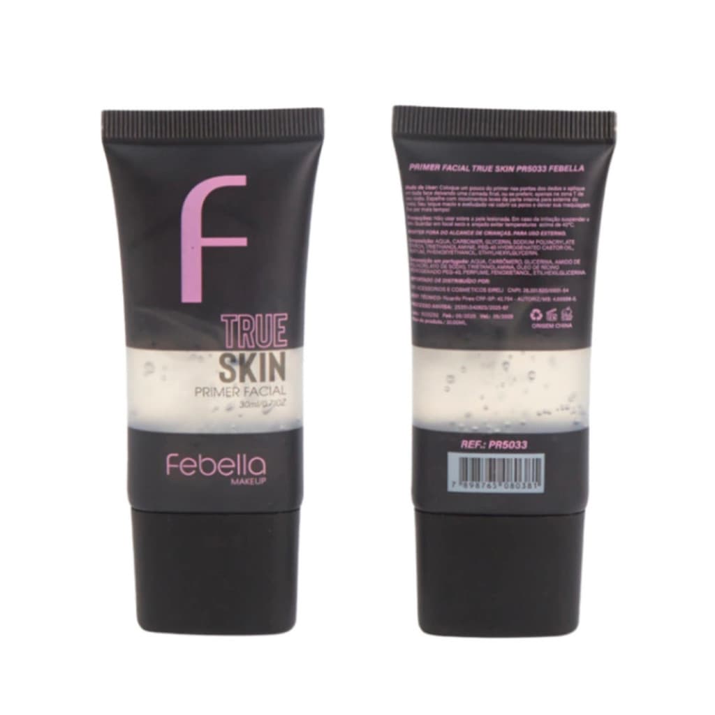 Primer Facial Preenche Poros Febella True Skin 30ml Efeito Blur Suaviza Linhas Maquiagem