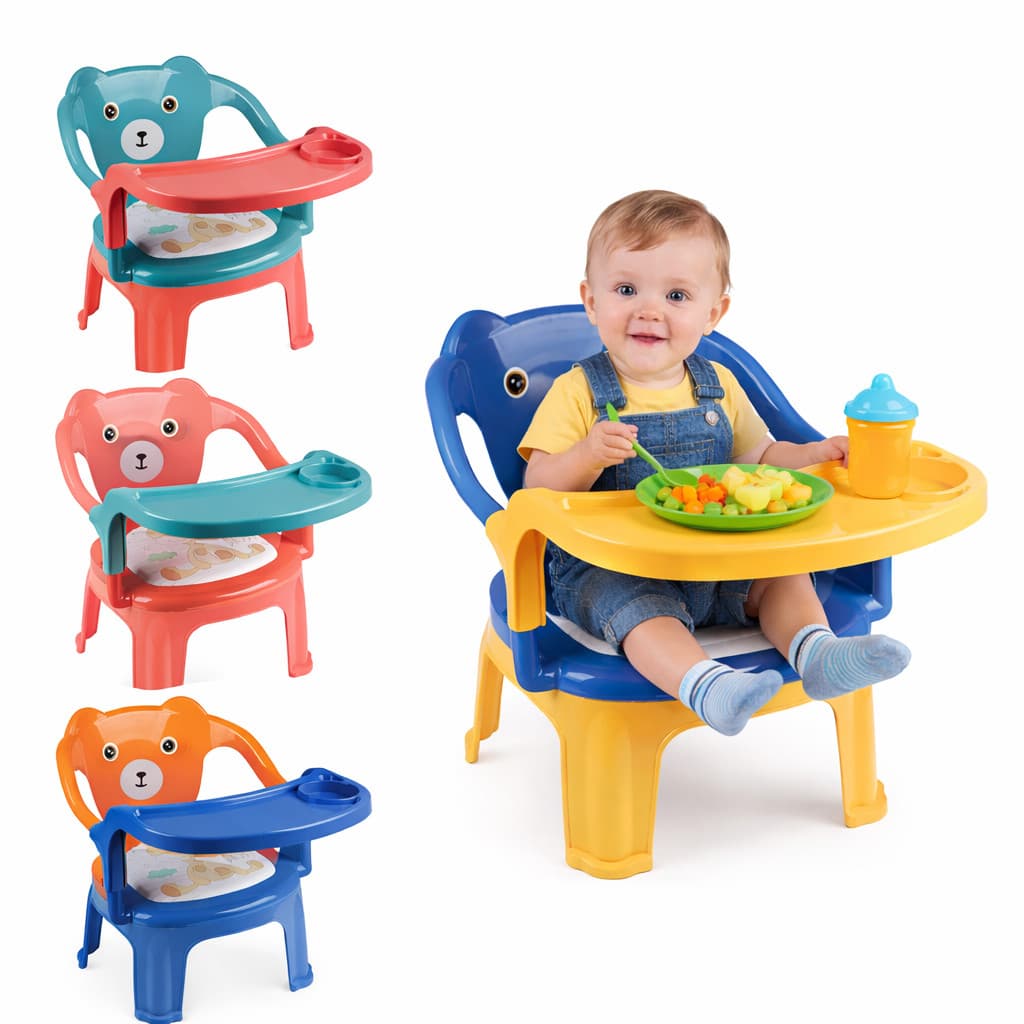 Cadeirinha infantil de Alimentação Ursinho Cadeira Infantil Menino e Menina para Refeições