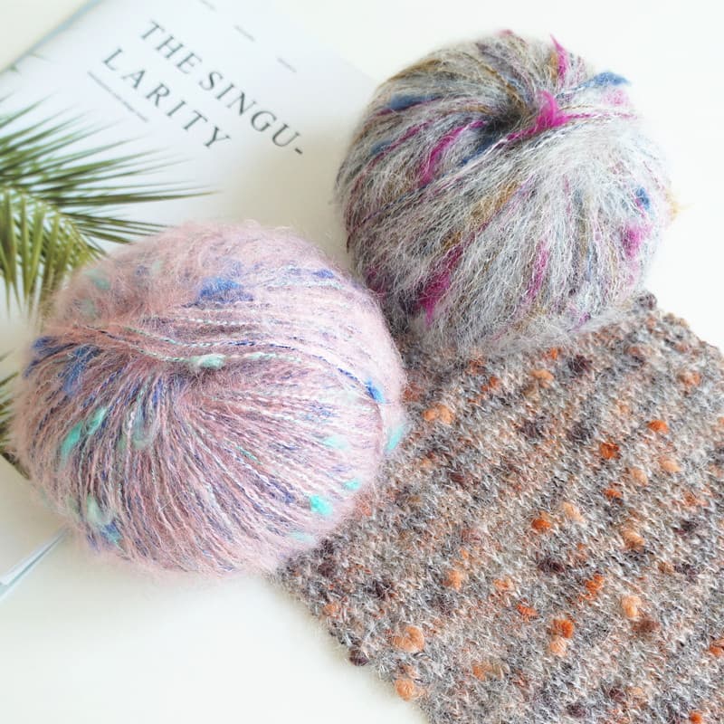 Lã pontos coloridos Mohair seção de fio de lã tingimento médio grosso fio de lã artesanal diy tricô lã cachecol camisola