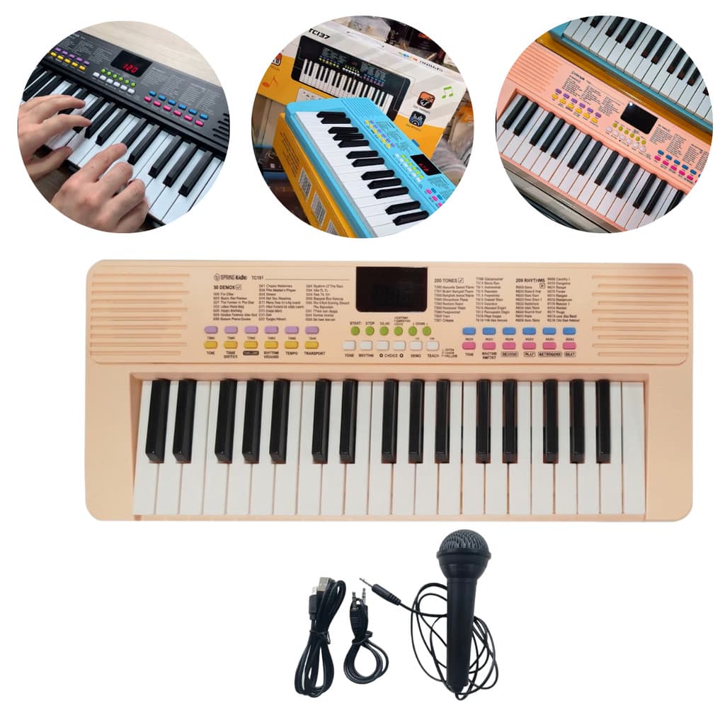 Teclado Musical Spring Iniciante Infantil Tci37r - Rosa