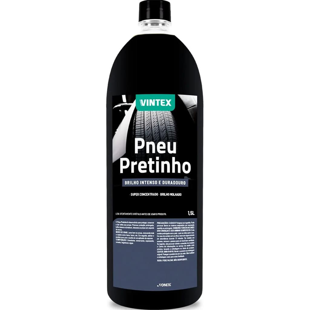 Pneu Pretinho Vonixx Brilha Pneus Carro Moto Vintex 1,5l