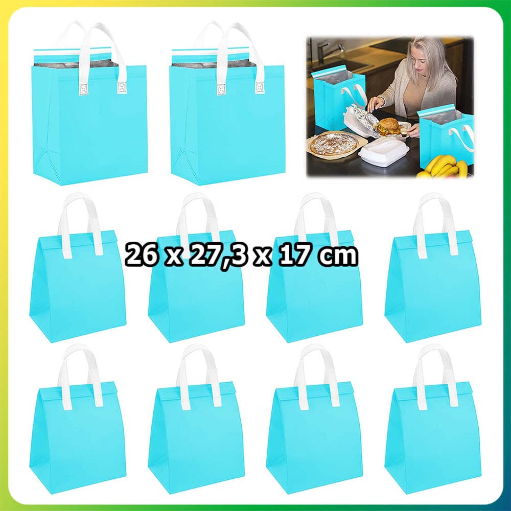 10 Azul claro Bolsa térmica bolsa refrigerante bolsa piquenique para comida viagem para alimentos quentes e frios