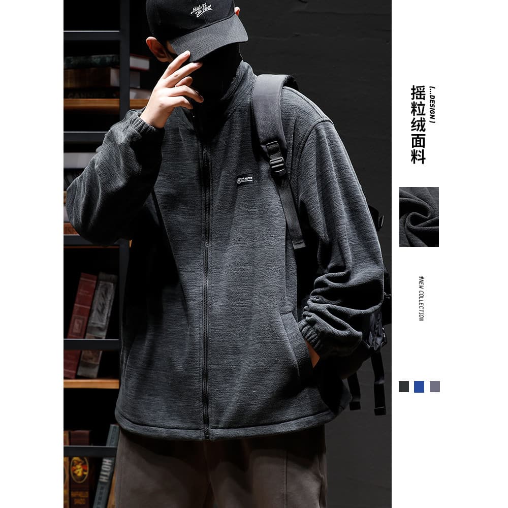 Outono velo-jaqueta de lã de lã masculina mais gordura plus Size solto velo-velo