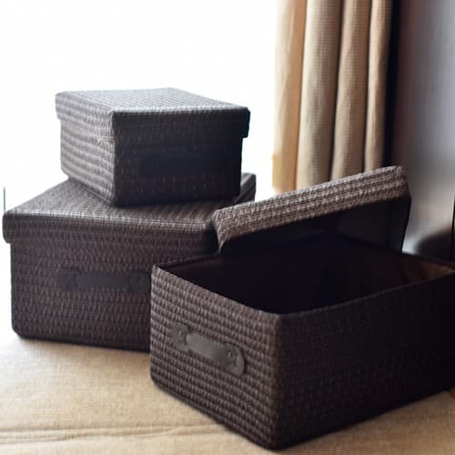 Estilo japonês Rattan-como caixa de armazenamento gaveta caixa de armazenamento organizador de roupas caixa de armazenam