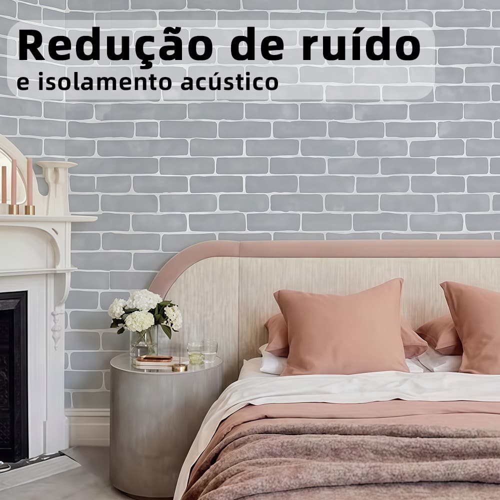 Papel de parede adesivo impermeável e à prova de umidade vem com adesivo redução de ruído e isolamento acústico