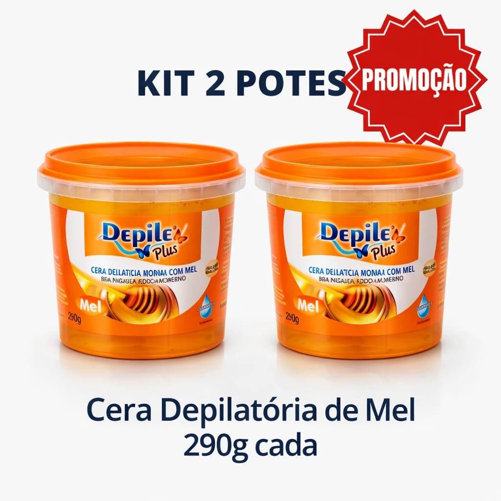 Kit 2 Ceras Depilatórias Mel Depile Plus 290g | Depilação Profissional
