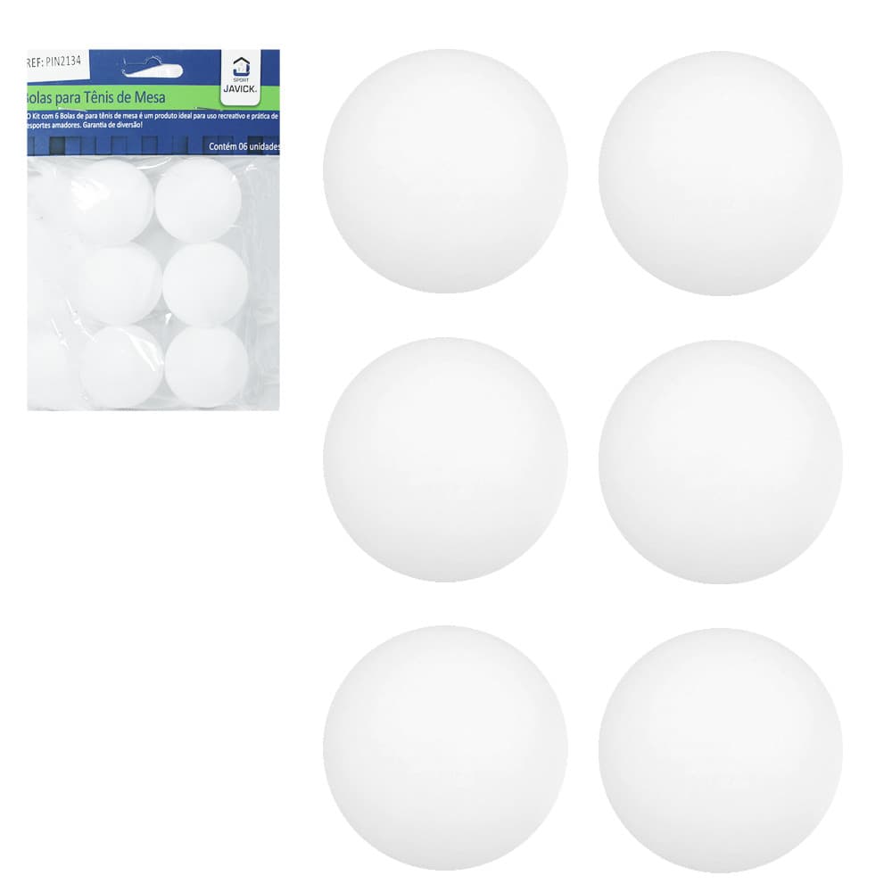 Jogo Com 6 Bolinhas de Tênis de Mesa - Javick