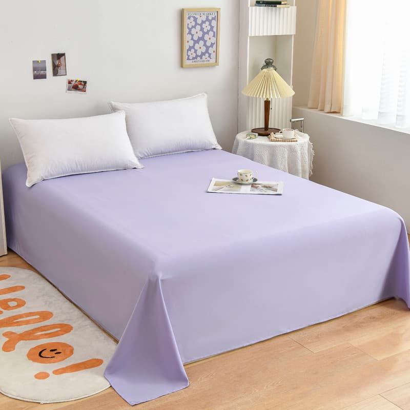 Lençol roxo peça única verão duplo cor sólida lençol dormitório estudantil capa de cama de solteiro 1.5m 8ins estilo Pre
