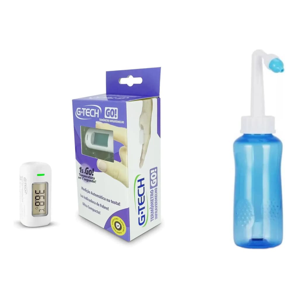 Termômetro Clínico Digital + Irrigador Nasal Adulto Infantil