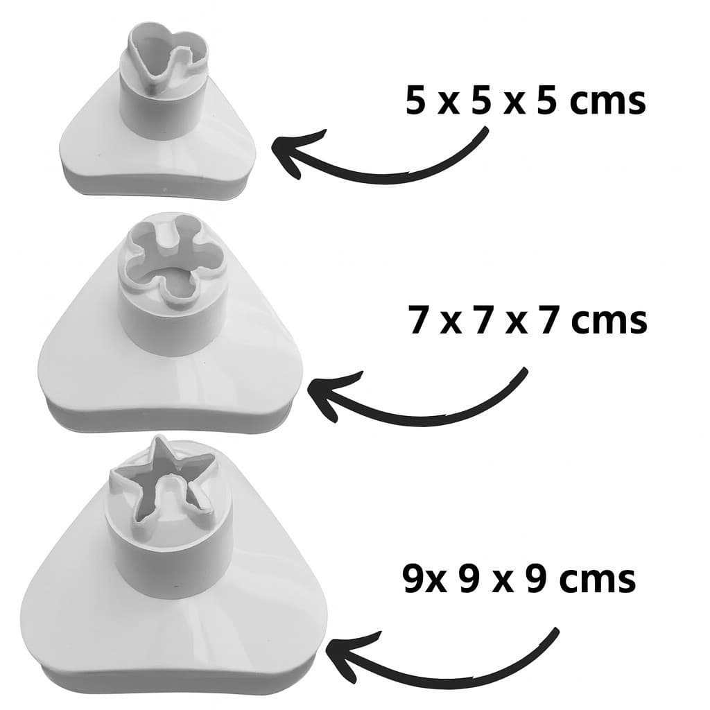 Kit 3 Formas de Esfirra – Tamanhos 5cm, 7cm e 9cm