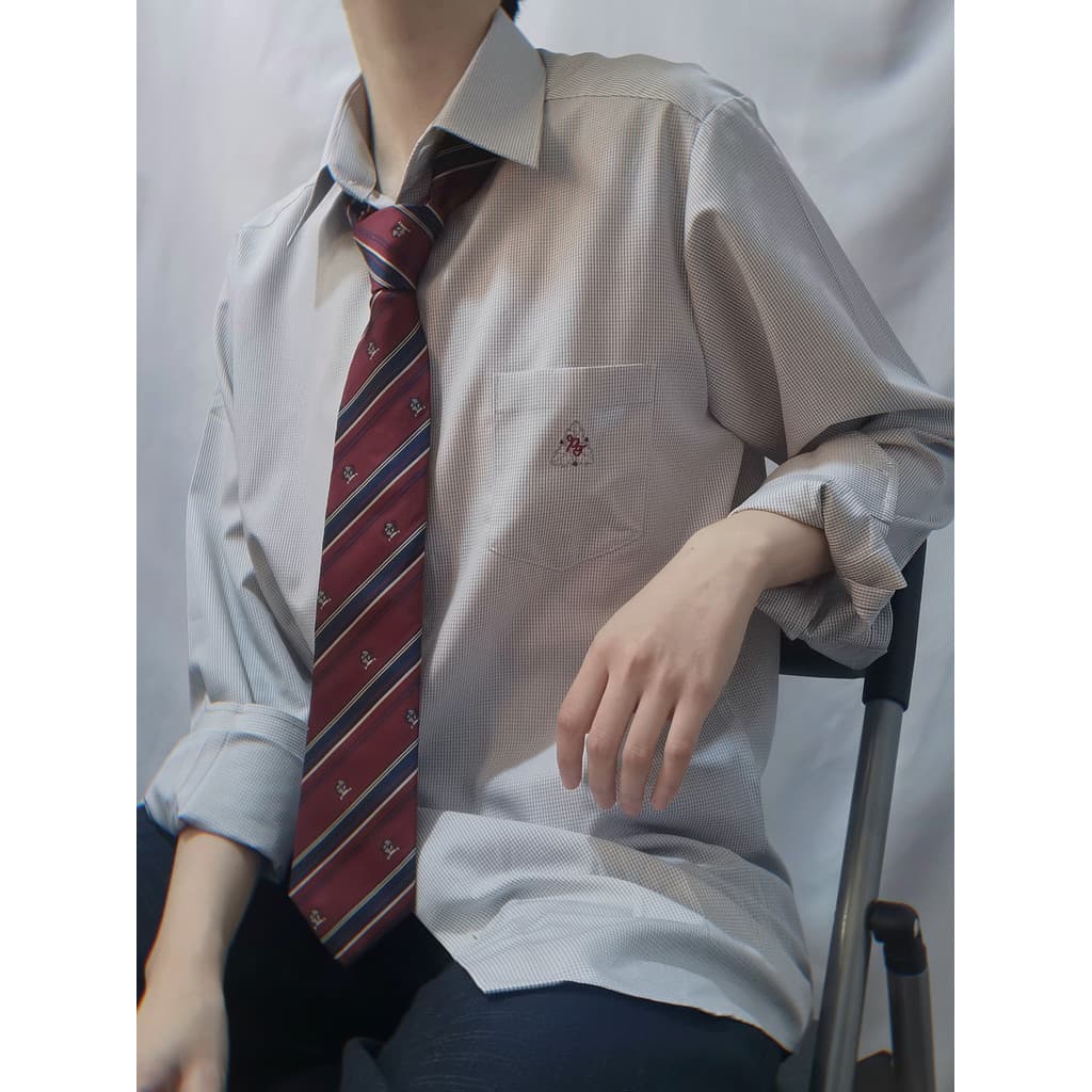 [Pantervilla] Baijinzhong dk Camisa Masculina Manga Longa Original Japonesa Manga Curta Uniforme Bordado Casal Genuíno