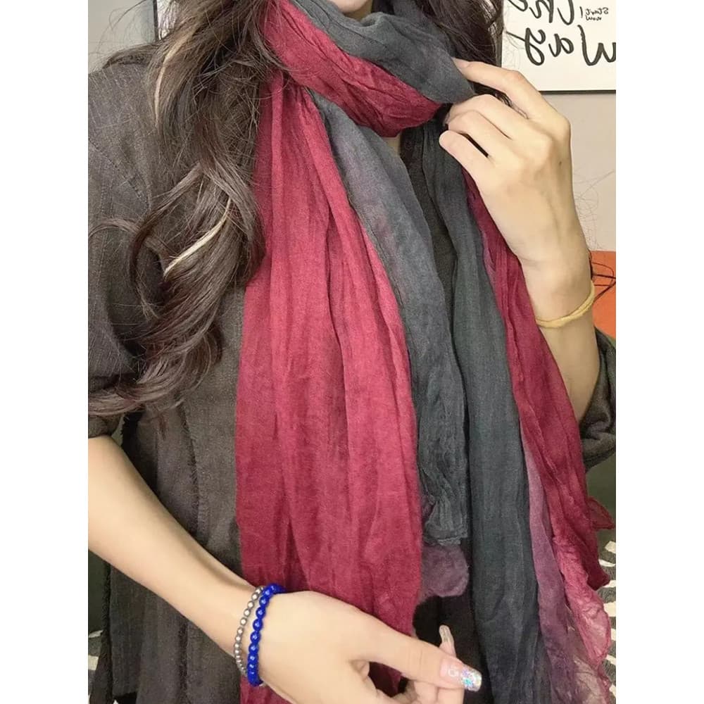 Lenço de linho de algodão feminino 2025 novo estilo High-End longo cachecol All-Match moda primavera verão estilo fino p