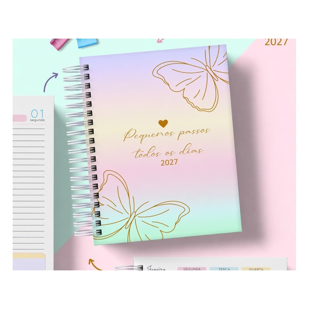 Agenda 2027 ou 2026 Personalizada - Capa dura coleção Candy