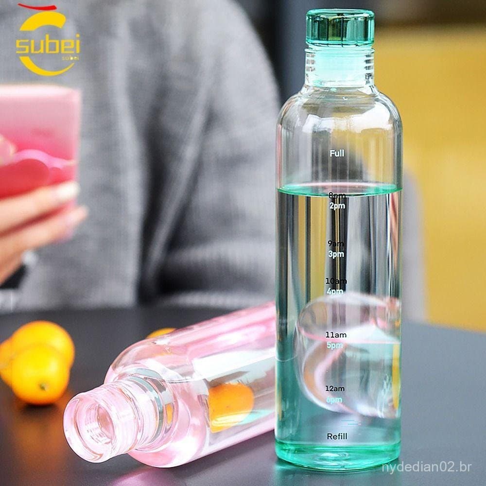 Garrafa De Água SUBEI , Copo Transparente De 500/750ML , Xícara De Café E Chá À Prova De Vazamentos Em Escala De Tempo
