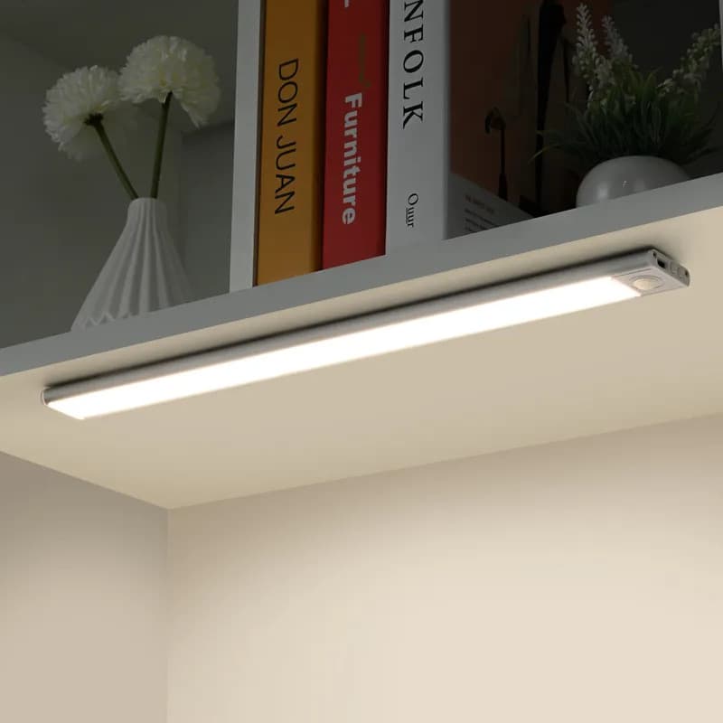 Luminária Barra Inteligente Led 60cm Sensor Movimento Recarregável USB Sem fio