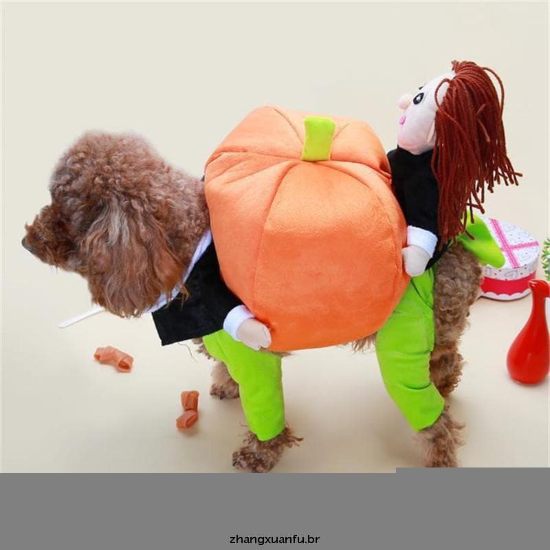 Fantasia Engraçada De Abóbora De Gato De Estimação Cosplay Cachorro Pequeno