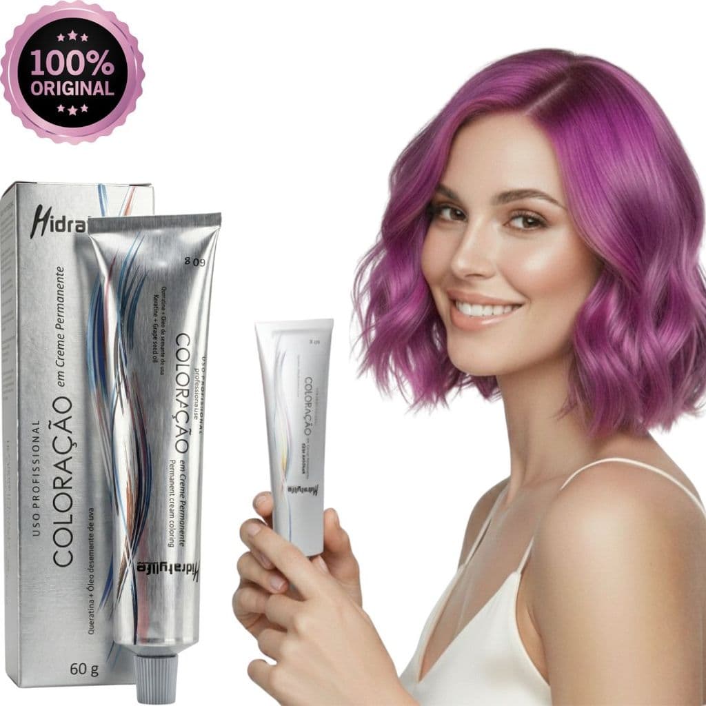 Tinta Rosa Para Cabelo Pink Alta Cobertura Brilho Intenso e Proteção Dos Fios