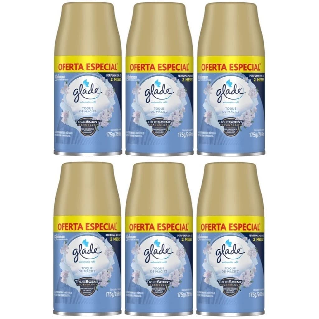 Kit 6 Refil Glade 260ml Automático Toque de Maciez
